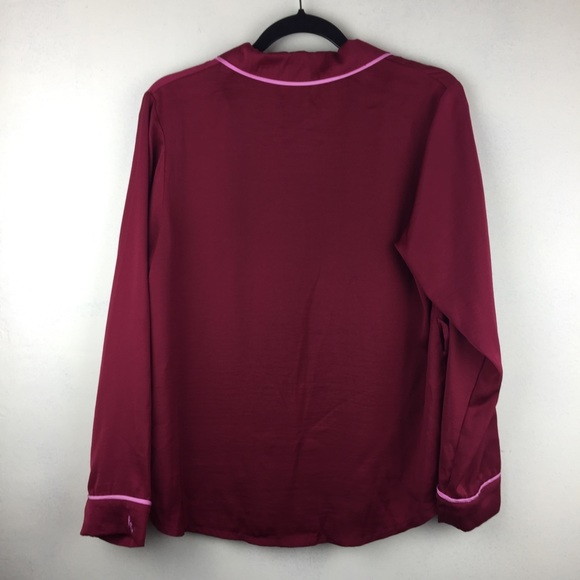 Room Service Red Pink Soft Sleepwear Lounge Top - Picture 7 of 11